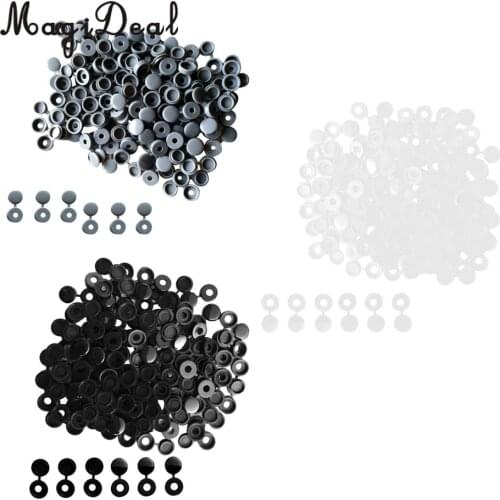 MagiDeal Pack 100 Foldable Replacement Durable Plastic Hinged Screw Cover Flip Snap Cap for Car Home Furniture Decoration