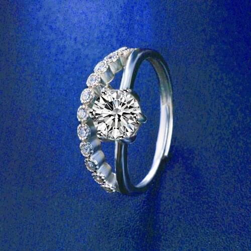 NYMPH Moissanite Diamond Ring 1.0 Carat D Color 925 Sterling Silver Romantic Ladies Wedding Ring Wedding Party Fine Jewelry