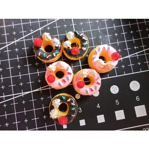 1pcs/lot resin flat back strawberry doughnut 16mm Cabochons Jewelry Fit Mobile Phone Hairpin Headwear DIY Accessories