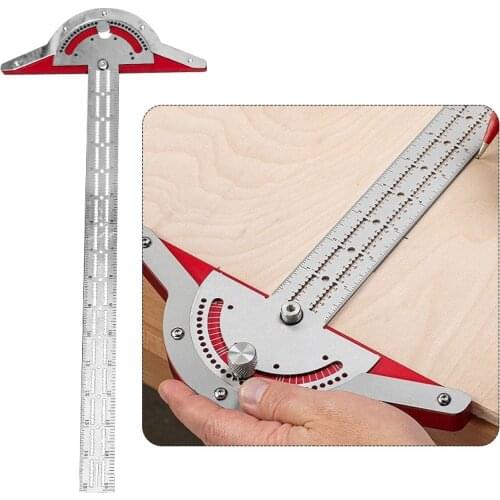 10/15/20 Inch Accurate Woodworkers Edge Rule Adjustable Angle Protractor Carpentry Multi Angle Ruler Efficient Woodworking Tools
