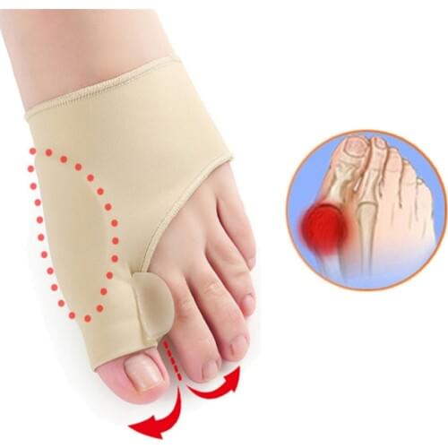2Pcs=1Pair Toe Separator Bunion Corrector Hallux Valgus Orthotics Feet Bone Thumb Adjuster Correction Pedicure Sock Straightener
