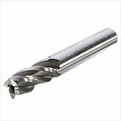 5pcs 4 / 6 / 8 / 10 / 12mm 4 Flute End Mill Cutter HSS Straight Shank Drill Bits Milling Cutter Machine Tool