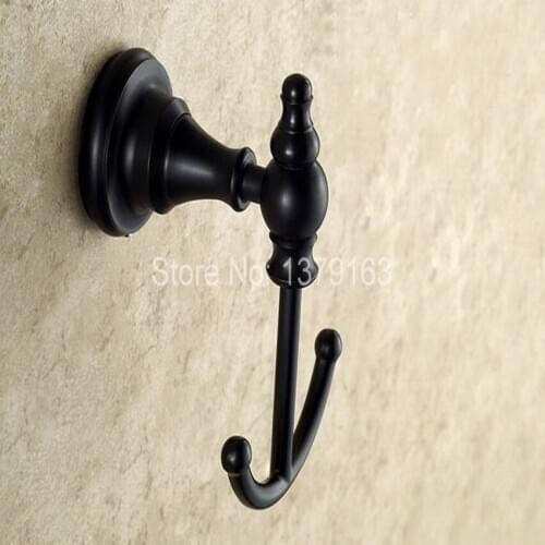 Bathroom Accessory Black Oil Rubbed Brass Wall Mounted Hardware Robe Hook Hanger Clothes Coat Hat Bag Towel Holder aba826