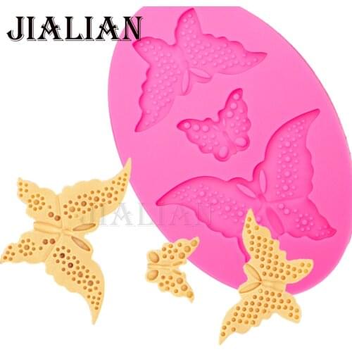 Free shipping beautiful butterfly Lace cooking mold wedding DIY fondant baking cake decorating tools silicone mold T0082