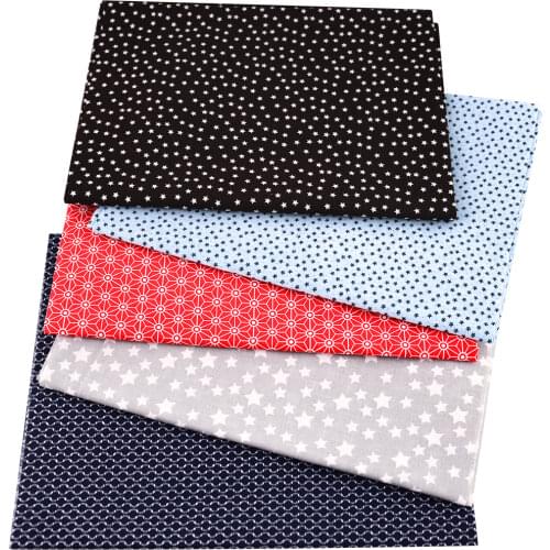 Booksew White Stars Design 100% Cotton Fabric dye Tecido Tissu Curtain Telas De Algodon Para Patchwork Sewing Dress Materials