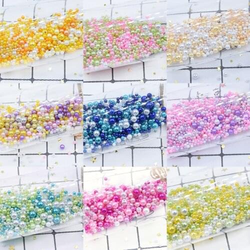Mix 3/4/6/8/10mm 500pcs about 20g with Hole Colorful Pearls Round Acrylic Imitation Pearl Beads Diy for Jewelry Making/Nail Art
