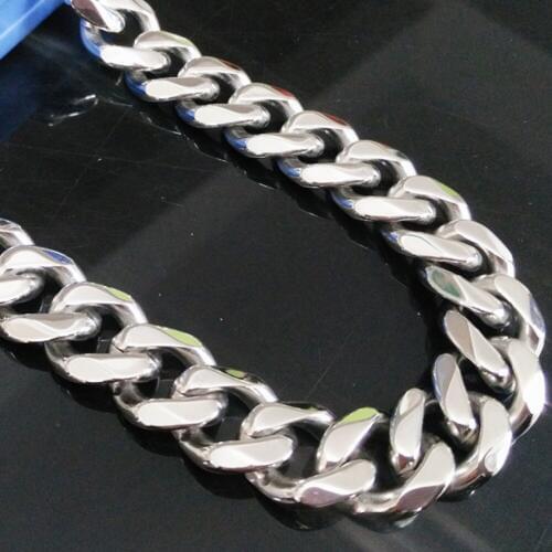 Fashion Gift 8"-40" Size Choose Heavy Mens Chain DOUBLE CURB CUBAN Stainless Steel Necklace or Bracelet Jewelry