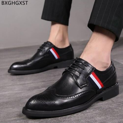 Black Brogue Mens Wedding Dress Shoes Formal Oxford Shoes for Men 2021 Fashion Leather Shoes Men Chaussure Homme Zapatos Hombre