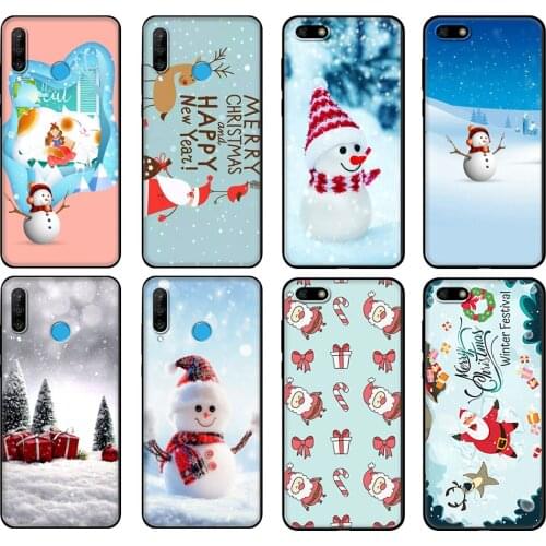Black tpu Case For Huawei Honor 20 Lite 10 10i 20S 30S 30 Case Honor 7A 5.45 7s 7C 5.7 Case Cover Cute Christmas