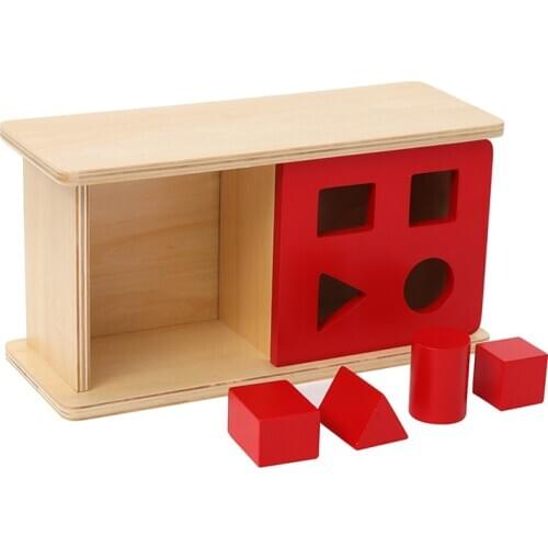 4 Shapes Imbucare Box With Flip Lid Infant Toys Early Education for Baby Montessori Materials for NIDO Baby Hand-eye Exercise