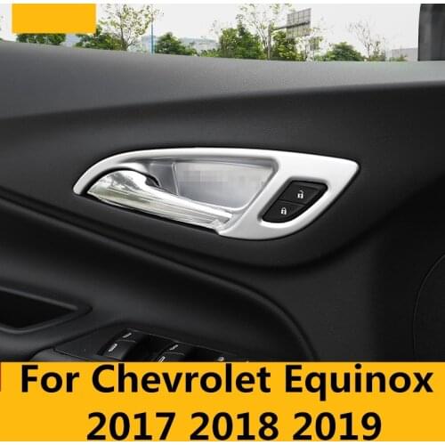 For Chevrolet Equinox 2017 2018 2019 car cover styling ABS matt silver interior door cup bowl cap accessories trim Accessories