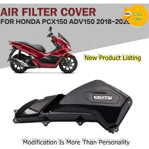 For Honda PCX150 ADV150 2019-2020 Carbon Fiber Pattern Motorcycle Air Filter Cover Filter Element Replacement Housing Cover