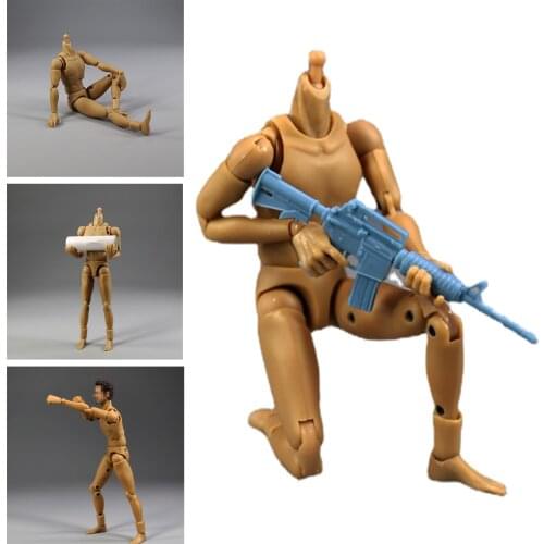 Flexible 1:12 Scale Male Body Naked Narrow Shoulder Doll Toy for MCC023