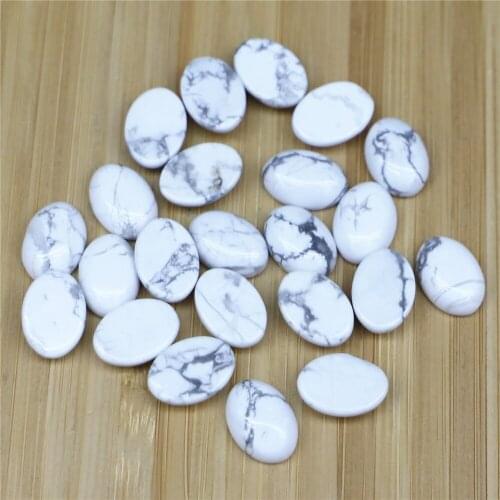 CAB Cabochon Stone 10x14MM Natural Green Malachite Pink Crystal Blue Onyx Bead for DIY Jewelry Making Necklace Bracelets 30Pcs