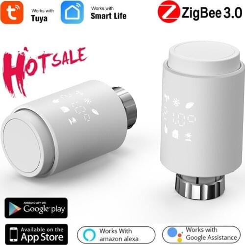 Tuya ZigBee3.0 Wifi Smart Radiator Actuator Thermostatic Radiator Valve Tuya Home Temperature Controller Voice Control Google