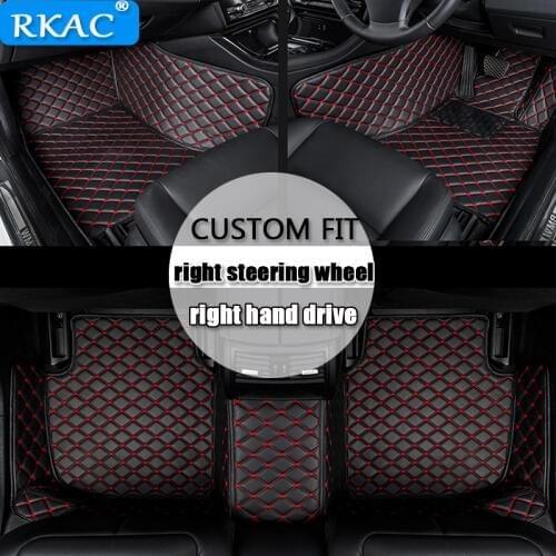 RKAC For right hand drive Custom car floor mats for Kia rio sportage cerato k2 k3 k4 k5 carnival car styling car accessories