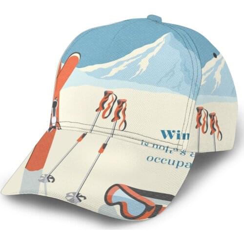 Ski Winter Mountain Landscape Outdoor Sport Caps Baseball Hat Men Women Visor Cap Baseball Cap Street Hip Hop Caps