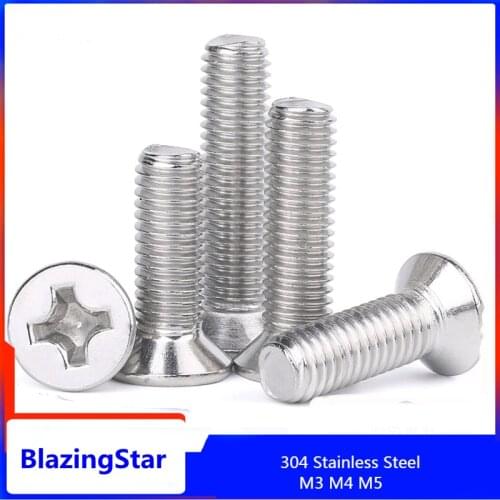 M3 M4 M5 Length 4-100mm 304 Stainless Steel Phillips Countersunk Head Flat Tail Self Tapping Screw Zelftappende Schroeven