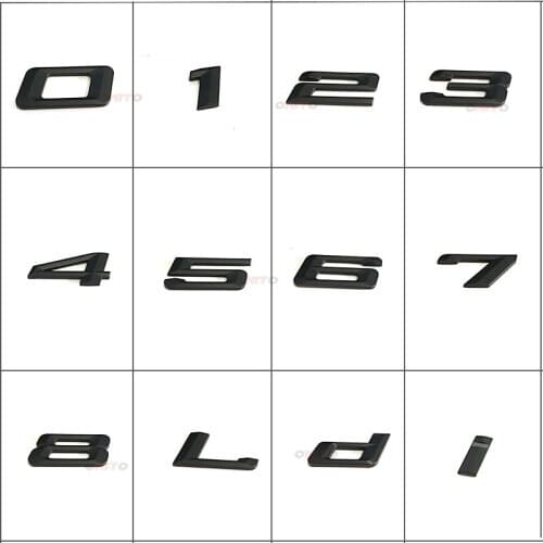 Matt Black Rear Boot Trunk Emblem lettering Badges Logo For BMW Digital Arabic Numbers Decals DIY Badge 0 1 2 3 4 5 6 7 8 D/L/i