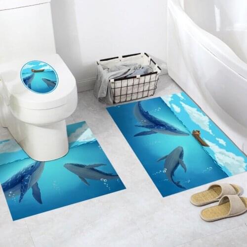 Toilet Stickers 3Pc/Set Home Decoration DIY Wc Bathroom Washroom PVC Waterproof Patern Printed Tiles Floor Wall Art Decals