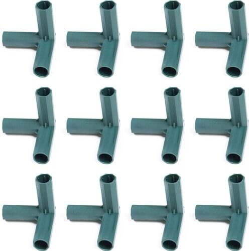 Filling Plastic Pipe Parts T-Connectors Bracket For Orchards Gardens 12 Pieces Strong Durable 11mm Horticultural Greenhouse Seal