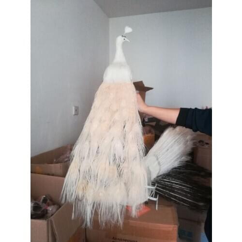 New simulation beautiful peacock model foam& furs white peacock doll gift about 80cm