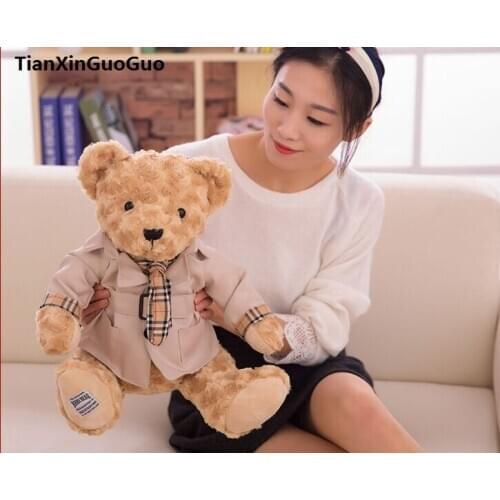 New arrival dresseed coat teddy bear plush toy large 45cm bear soft doll throw pillow birthday gift b2895