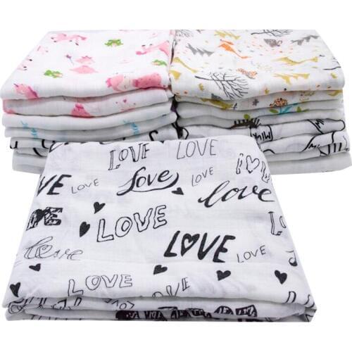 2 PCS Bamboo Fiber Spring Summer Newborn Baby Blanket Supplies Newborn Super Soft Cartoon Blankets 115x120cm For Kids blanket