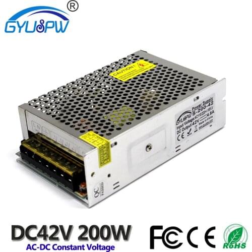 Single Output DC42V 4.8A 200W Adjustable Power Supply Switching Transformer 110v 220v AC DC 42V SMPS For LED Lighting CNC Router