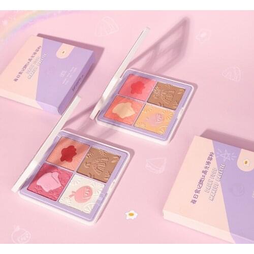 Natural Nude Makeup Brightens Pearlescent Matte Blush High-gloss Cute Multifunction Shade High Light Plate