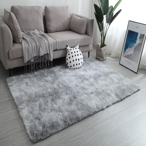 Practical Gray Rollable Home Decoration Furry Carpet 120*160cm Comfortable Large Size Furry Cushion House Living Room Bedroom