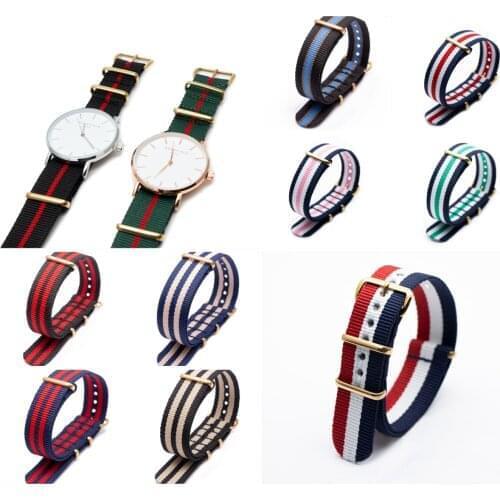 High Quality For NATO Style Nylon Strap 18mm 20mm 22mm 24mm Wristband 30 Color Durable Breathable Military Quality Braid Strap
