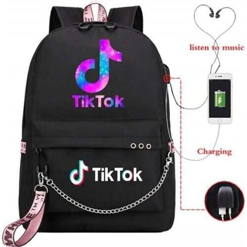 TIK TOK Backpack 3D Print College Backpack USB Charger Schoolbag for Laptop Backpacks for Teenage Boys&Girls Mochila Escolar