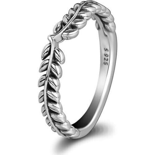 Seeds Wishbone Female Rings 100% 925 Sterling Silver Rings for Women Wedding Jewelry Vintage Women Rings Charm Jewelry Accessory