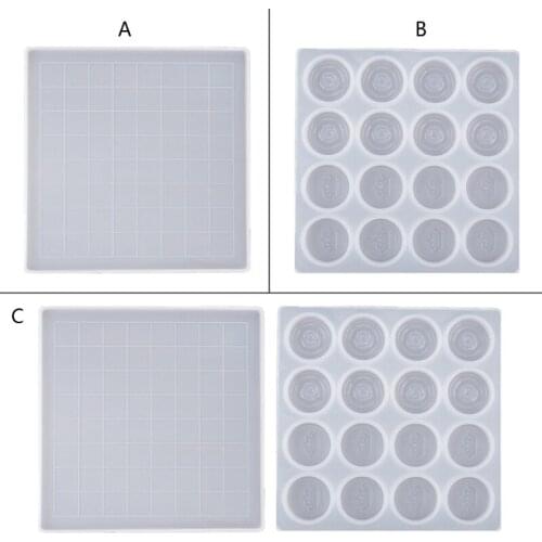 Chess Set and Checkers Game Board Resin Mold International Checkers Toy Moulds