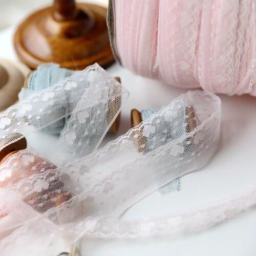 5 Meters 2.7cm wide Light Pink Lace Ribbon Lace DIY Trim Fabric For Sewing Wedding Package Gift Decoration Accessories