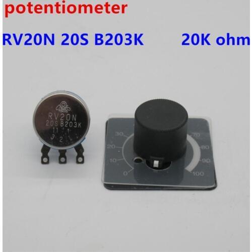 TOCOS RV20N 20S B203K 20K potentiometer imports+KNOB+Dial rv20n20sb203 b203K