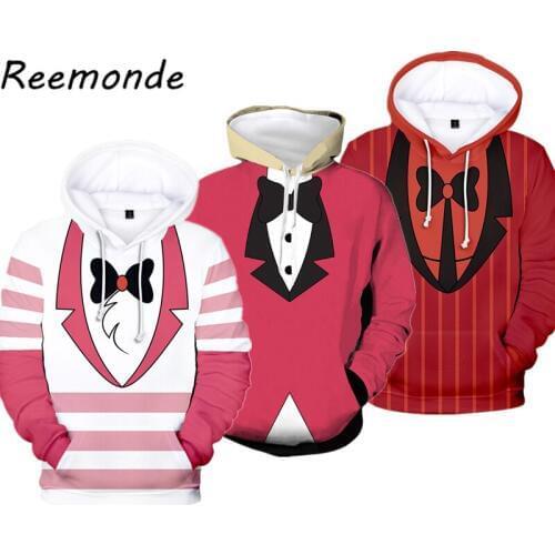 Anime 3D Print Hazbin Cosplay Hoodies Sweatshirts Hotel Men Harajuku Hooded Coat Charlie Alastor Pullover Tops Women Clothing