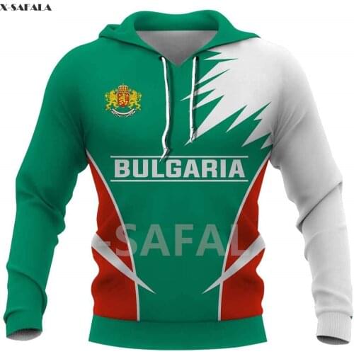 Bulgaria Hometown Skull Country Map Flag 3D All Full Printed Hoodie Man Women Harajuku Zipper Pullover Sweatshirt Jacket