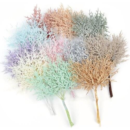 10pcs/bag Multicolor Christmas Tree Decorative Flowers Wreaths Wedding Vase for Home Decor Diy Gifts Box Artificial Plants