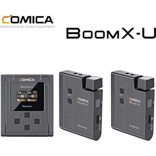 Comica Boom X-U U2 boomX-U Omnidirectional Wireless Microphone Set 3.5mm TRS Broadcasting-Level Multi-functional Mini UHF Mic