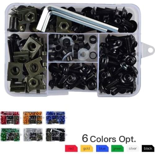 177PCS/Set CNC Alloy M6 M5 Fairing Bolts Kit Bodywork Screws Nut For Motorcycle 6 colors