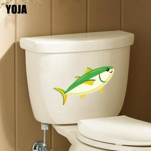 YOJA 22*10.5CM Cartoon Swimming Fish Wall Sticker Home Decor Toilet Decal T3-0910