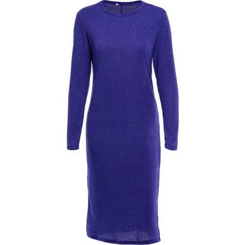 New Arrival 2019 Autumn Winter Elegant Women Long sleeve Long Slim Skinny Knitted Sweater Dress Bodycon Dresses female Clothes