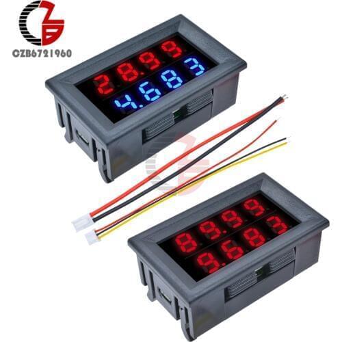DC 0-200V 10A 0.56" Inch LED Digital Voltmeter Ammeter 4 Bit 5 Wires Car Motorcycle Current Voltage Meter Tester Dual Display