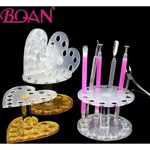 BQAN 1 Pc 12 Holes Acrylic Nail Art Pen Holder Nail Brushes Storage Tool Shelf Nail Brush Organizer Nail Brush Display Tool