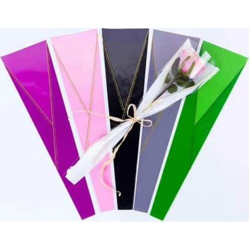 100pcs Single rose flowers packaging bag translucent plastic small bags pouch flower store package