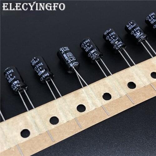 50pcs 100uF 6.3V100UF Japan NCC SME-BP Series 6.3x11mm 6.3V100uF Non Polar Bipolar Electrolytic Capacitor