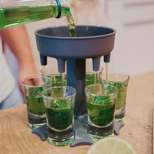 6 Shot Glass Dispenser Holder Wine Whisky Beer Dispenser Rack Beer Beverage Dispenser Party Gifts Bar Accessories Drinking Tools