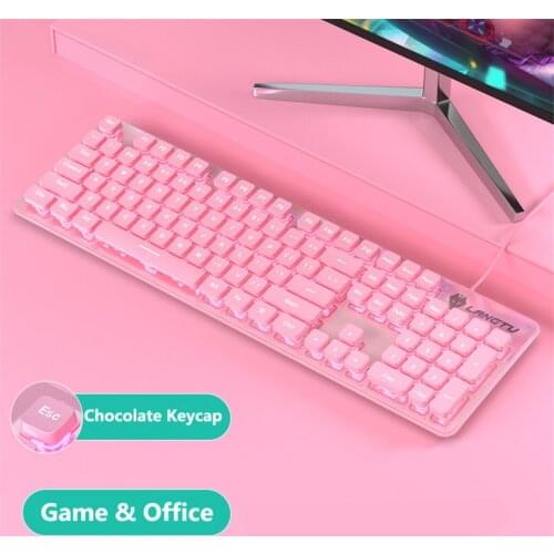 104 Keys Mute Gaming Keyboard USB Wired Membrane Keyboard With LED Backlitght for Entertainment&Office PC Gamer